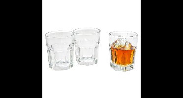 Gerimport Waterglazen/drinkglazen tumblers Elvira - transparant glas - 18x stuks - 256 ml