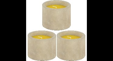 Geurkaars citronella - 10x - in betonnen houder - 10 branduren - citrus