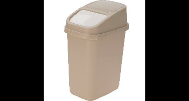 GFT aanrecht afvalbakje - beige - 10L - afsluitbaar - 18 x 27 x 31 cm - klepje