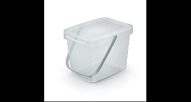 GFT aanrecht afvalbakje - transparant - 6L - afsluitbaar - 20 x 26 x 20 cm - klepje/hengsel