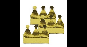Gouden kroontjes van karton - 60x stuks - glimmend - kronen - verjaardag