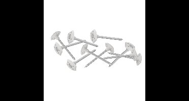 Grondzeilpen - 10x stuks - metaal - voor grondzeilen / tenttapijten / tentharingen - 10 cm