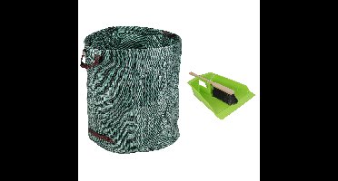 Groot stoffer/blik groen 43 cm met tuinafvalzak 272L voor tuinafval/bladeren