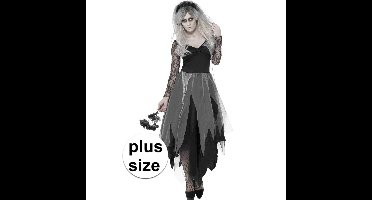 Grote maten zombie bruidsjurk verkleedkleding voor dames - Halloween/horror kostuum