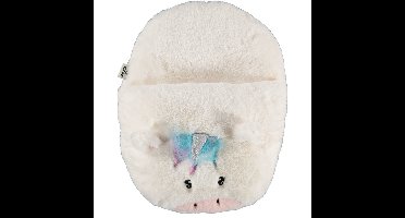 Grote voetenwarmer slof - eenhoorn wit - one size - 30 x 27 cm