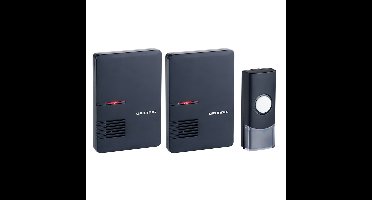 Grundig Deurbel met 2 draadloze ontvangers - zwart - bereik 80 meter