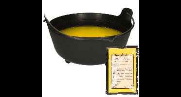 Halloween heksenketel/kookpot met heksensoep - 37 cm - incl. kleurpoeder geel