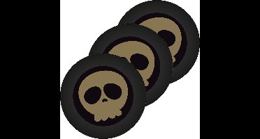 Halloween/horror doodshoofd/schedel bordjes - 24x - zwart - papier - D23 cm