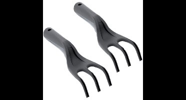 Handhark - Set van 2x stuks - zwart - 25 cm - kunststof - hark - Tuingereedschap - moestuin
