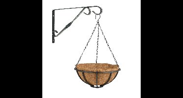 Hanging basket 30 cm met muurhaak - metaal - complete hangmand set