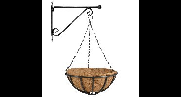 Hanging basket 35 cm met metalen muurhaak en kokos inlegvel