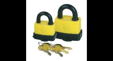Hangslot met 3 sleutels - set van 2 - 30/50 mm - messing - waterdicht - kofferslot