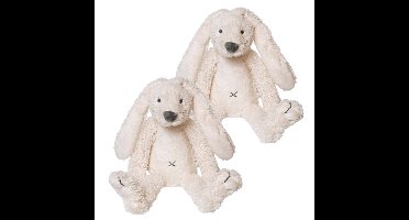 Happy Horse Knuffel konijn - 2x - pluche konijn Richie - wit - 28 cm - boerderij knuffel