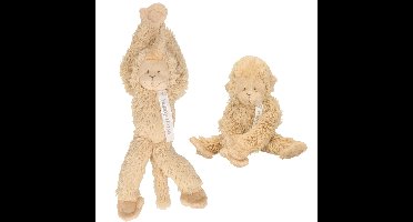 Happy Horse pluche aapje knuffel - 2x stuks - 23 cm - beige
