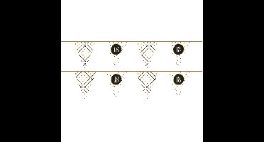 Haza 18 jaar verjaardag vlaggenlijn - 3x - versiering - leeftijd - vlaggetjes slinger - 600 cm - pap