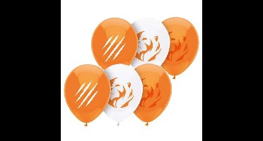 Haza oranje leeuw ballonnen - 16x stuks - 30 cm - Koningsdag - WK/EK - supporters - versiering