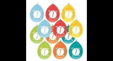 Haza party Ballonnen - 7 jaar - leeftijd verjaardag - 18x stuks - 30 cm - versiering - feestartikele