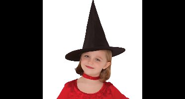 Heksenhoed - zwart - halloween/carnaval - voor kinderen - verkleedaccessoires