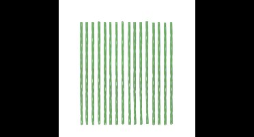 Herbruikbare rietjes - 50x - Groen/wit - Kunststof - 22 cm