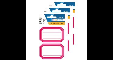 Herma Schoolboeken etiketten - stickers - 36x - roze/wit - 8.2 x 5.5 cm