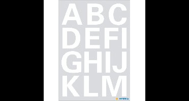 Herma Stickervel alfabet - 36x stuks - plak letters - A tm Z - wit - 20x20 mm