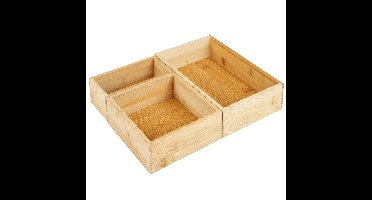 HI Kast/lade/make-up sorteer organizers - bamboe/hout - 3x stuks - 3 verschillende maten