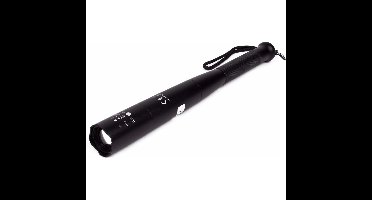 Hofftech Zaklamp - 5 lichtstanden - tactical - water- en schokbestendig - 30 cm - zoomfunctie