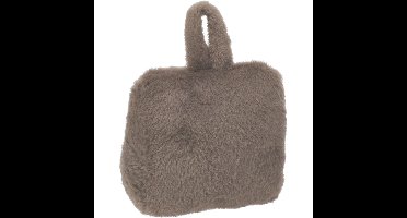 Home & Styling Fake Fur Deurstopper - 1 kg - grijs - stof - gewicht - 7 x 17 cm - deurstop