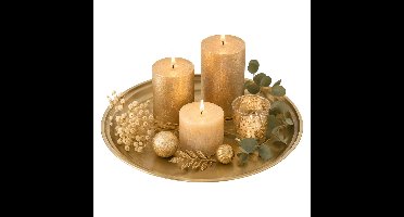 Home & Styling Onderbord / kaarsenbord - goud - metaal - 40 cm - decoratie dienblad