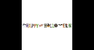 Horror/halloween letterslinger - Happy Halloween - papier - 250 cm - Feestartikelen/versiering