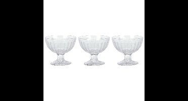 IJcoupes/ijs serveer schaaltjes - set 3x stuks - bewerkt glas - 200 ml