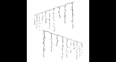 Ijspegelverlichting - 2x st - 175 led lampjes - warm wit - 750 cm- 8 functies -lichtsnoer