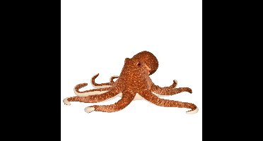 Inktvis/Octopus pluche knuffeldier - bruin - 76 cm - extra groot - knuffels