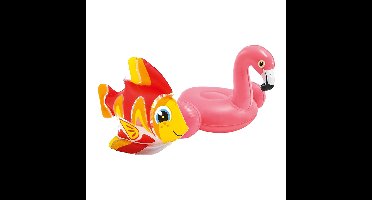 Intex kleine opblaas dieren - zwembad setje - vis/flamingo - pvc - 25 cm