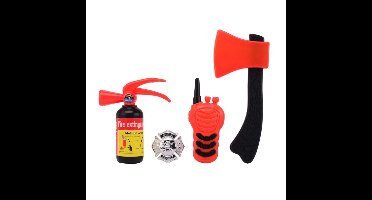 JohnToy Brandweer speelgoed set - 4-delig - voor kinderen - kunststof