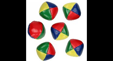 Jongleerballen - 6x - gekleurd - in koker - speelgoed