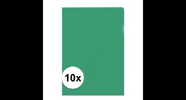 Kangaro Insteekmapjes - 10x stuks - groen - A4 formaat - 21 x 30 cm - antistatisch