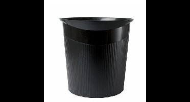 Kantoor vuilnisbak/papierbak - zwart - 13 liter - kunststof - 28 x 28 cm