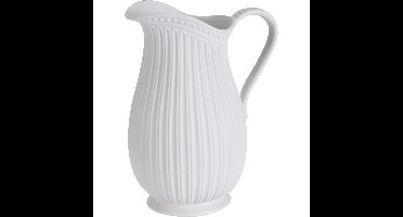 Karaf/schenkkan/vaas van mat wit keramiek 24 cm