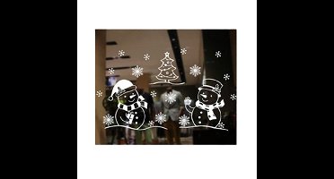 Kerst decoratie raamsticker - sneeuwdecoratie - 72 x 54 cm - raamversiering