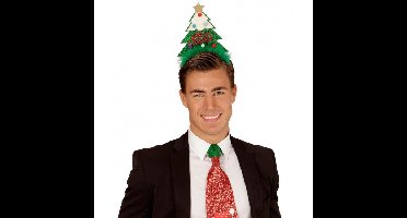 Kerst diadeem - kerstboom - groen - Merry Christmas - volwassenen