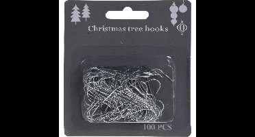 Kerstbalhaakjes/kerstboomhaakjes - 100x stuks - zilver - 3,6 cm
