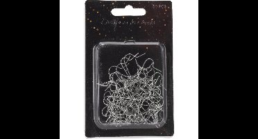 Kerstbalhaakjes/kerstboomhaakjes - 50x stuks - zilver - 3,5