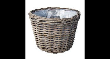 Kerstboom mand - voor echte boom - rond - rotan gevlochten - D25 x H22 cm