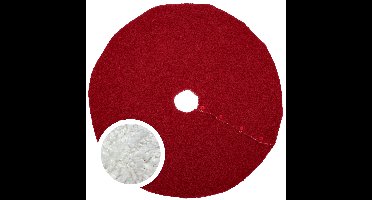 Kerstboomrok - met knoopjes - rood - D90 cm - polyester - kerstboomkleed
