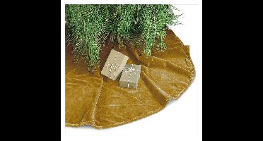Kerstboomrok - velvet goud - D120 cm - polyester - kerstboomkleed