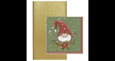 Kerstdiner tafelkleed goud - incl. 20x servetten kerst thema - tafelversiering
