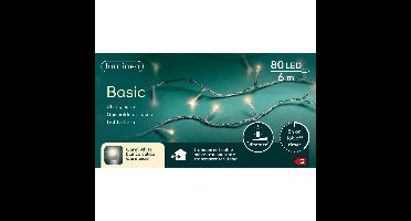 Kerstverlichting - 80 led lampjes -warm wit -600 cm - transparant snoer -timer en dimmer