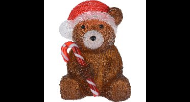 Kerstverlichting figuur - beer - 17 x 16 x 24 cm - LED decoratie kerstfiguren