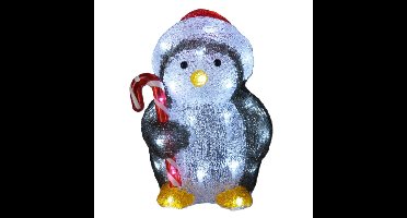 Kerstverlichting figuur - pinguin - 17 x 16 x 24 cm - LED decoratie kerstfiguren
